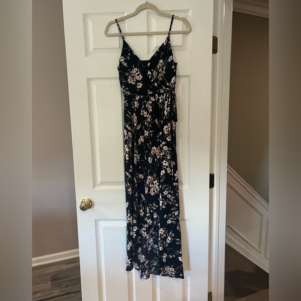 Aqua dress higher front. Work once